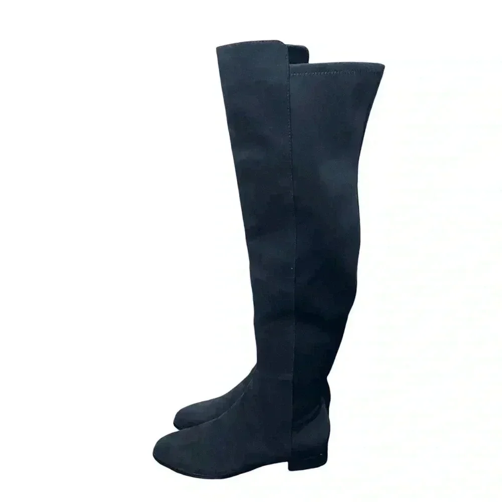 New J. Crew Over the Knee Boots Black Suede Size 9.5